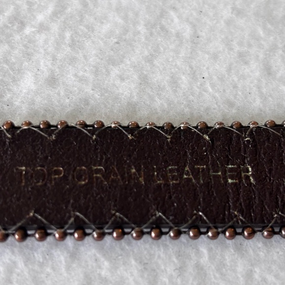 Roper Western Leather Rhinestone Belt Brown Copper Studded Small - Picture 4 of 7